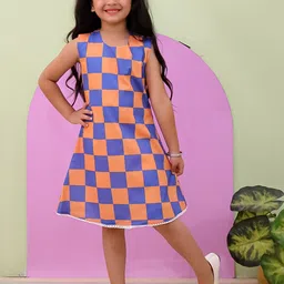 Sangria Girls Printed Pure Cotton Knee Length A-Line Dress-picture-55