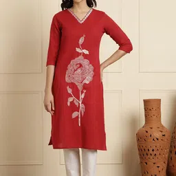 Anouk Women Floral Embroidered Thread Work Kurta-picture-32