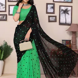 Moda Rapido Polka Dot Printed Saree-image-93