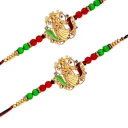 ADIVA Set Of 2 Rakhi With Roli Chawal & Greetings Card image 3
