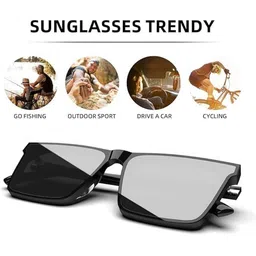 AZYXREN Unisex Square with with Polarised and UV Protected Sunglasses image 3