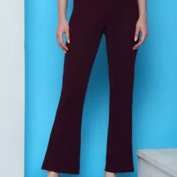 Fabflee Women Bottoms Flat Regular Fit High-Rise Trousers-picture-39