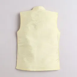 BAESD Boys Band Collar Pure Cotton Straight Kurta With Pyjamas & Nehru jacket image 5