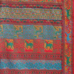 HERE&NOW Ethnic Motifs Linen Blend Saree image 4