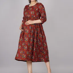 TANISHA Floral Print Maternity Empire Midi Dress image 4