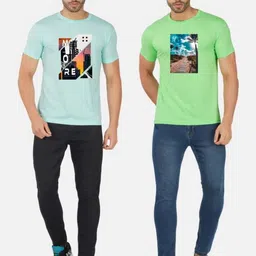 GLOBAL NOMAD Men 2 Printed Bio Finish Applique T-shirt image 4