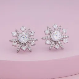 Kushal's Fashion Jewellery Rhodium-Plated Party Trendy Zircon Classic Studs Earrings-picture-41