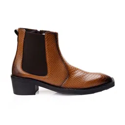 Bxxy Men's Textured 2-Inch Heel Height Increasing Chelsea Boots image 3