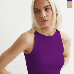 TOOCHKI Women Pack of 2 Ribbed Round Neck Tank Crop Tops-image-55