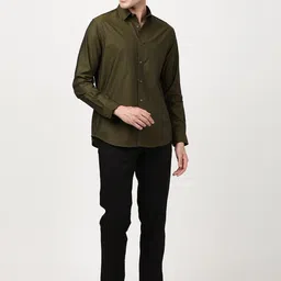 Indian Terrain Men Solid Kansas Regular Fit Mid-Rise Flat-Front Formal Trousers image 5