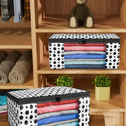 Aura White 24 Pieces Polka Dots Printed Drawer Organisers image 4