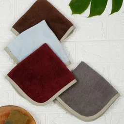Creeva 4-Pcs Brown & Blue 500 GSM Cotton Face Towels-image-48