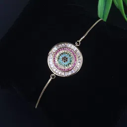 KPOP Gold-Plated Cubic Zirconia Studded Charm Bracelet-picture-10