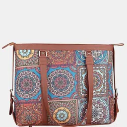 PARISAL Ethnic Motifs Printed Leather Oversized Structured Sling Bag image 4