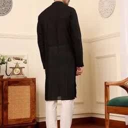 MULTI SHADES Striped Mandarin Collar Straight Kurta With Trouser image 3