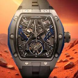 QORUM INDIA Men Skeleton Analogue Motion Powered Watch QI 9191 G-1-Black Dial-image-12