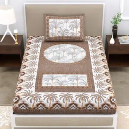 MILAAV White Floral 144 TC Single Bedsheet with 1 Pillow Covers-picture-19