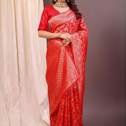 Moda Rapido Ethnic Motifs Zari Pure Silk Heavy Work Banarasi Saree image 4