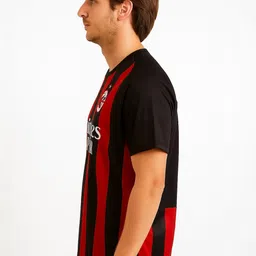 dostitch Men A C Milan Striped Dri-FIT T-shirt image 3