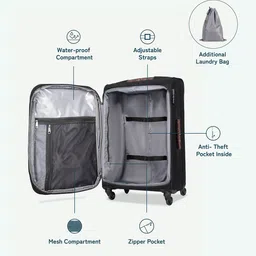 ZOUK Hyderabad Ikat Saira Trolley Bag image 3