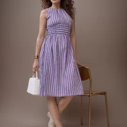 DressBerry Women Round Neck A-Line Dress-picture-39