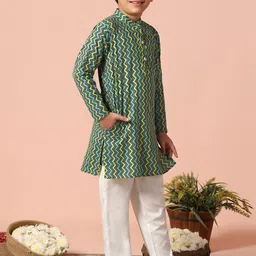 Sangria Boys Printed Cotton Kurta Set image 2