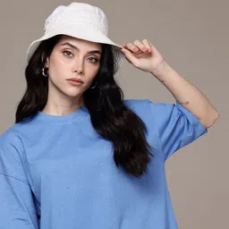 Moda Rapido Women Printed Extended Sleeves Pockets T-shirt-image-97