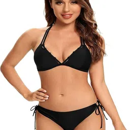 trixshla Bikini Sets Woven Women Bikini Black Swimsuit-picture-23