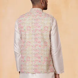 Jompers Floral Printed Mandarin Collar Nehru Jacket image 2