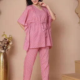 TAG 7 Women Kaftan Floral Printed Night suit image 3