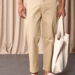 Mr Bowerbird Men Liberal Fit Chinos Trousers-image-81