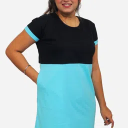 PINK SHELL Women Colourblocked Extended Sleeves Pockets T-shirt-image-82
