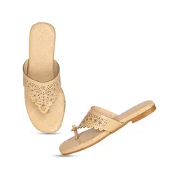 Ishransh Women Textured Open Toe Flats image 2