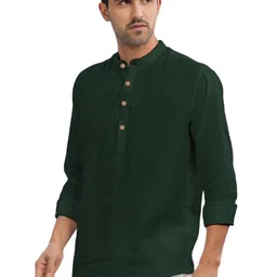 BHUVIKOO Men Green Kurtas image 2