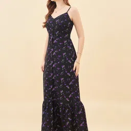 aayu Floral Print Crepe A-Line Maxi Dress image 3