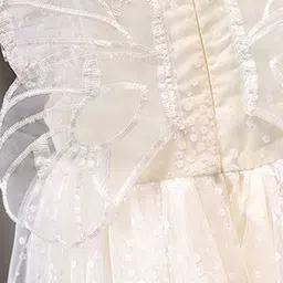 INCLUD Kids-Girls Self Design Print Flutter Sleeve Fit & Flare Dress image 5