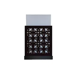 Gojeeva Black 2 Pieces Wood Square Shaped Textured Contemporary Wall Lamp image 5