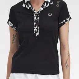 Fred Perry Floral Printed Polo Collar Short Sleeves Pure Cotton Regular Fit T-Shirt-picture-36