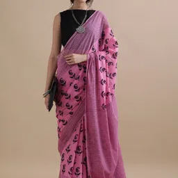 Moda Rapido Paisley Pure Cotton Handloom Ikat Saree-picture-53