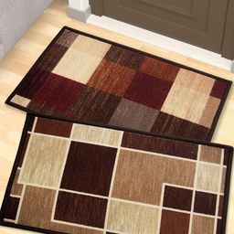 Athom Living 2-Pcs Brown & Beige Printed Anti-Slip Doormats-picture-40
