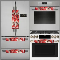 E-Retailer 3 Pieces Appliance Cover Combo 1 Refrigerator Top Cover & 2 Fridge Handle Cover image 4