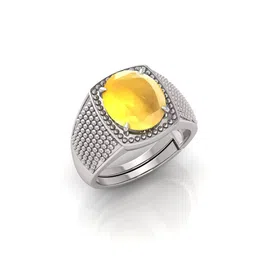 RRVGEM 7.25 KT Yellow Sapphire Pukhraj Gemstone Finger Ring image 2