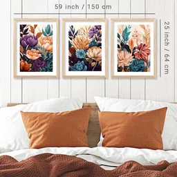 walllane Floral Wall Art With Frame Home Decor Wall Painting For Living Room Office Bedroom image 5