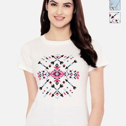 Tromko Women Pack of 3 Typography Printed Round Neck Cotton Regular Fit T-shirts-picture-16