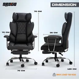DROGO Black Ergonomic Study Arm Chair image 2