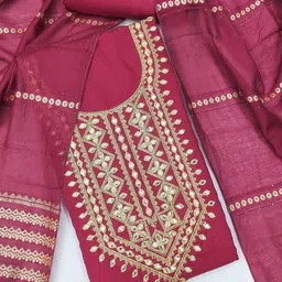 BlissFlair Art Silk Unstitched Dress Material-picture-19