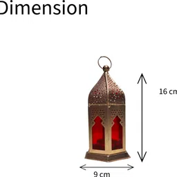 moroccanlantern Moroccan shape tealight candle holder for home And Diwali Decoration Gold Metal Table Lantern image 3