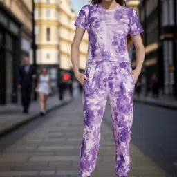 Adixus Women Printed Round Neck Night suit-picture-40