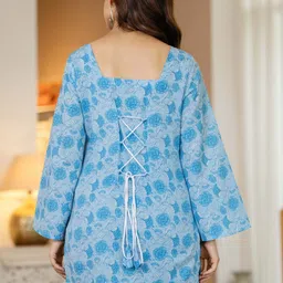 BAESD Floral Print Flared Sleeve Cotton Top image 4