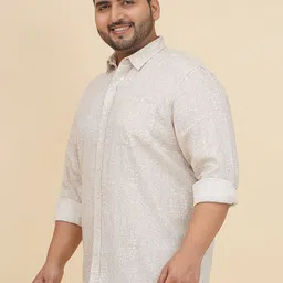 John Pride Plus Size Men Abstract Printed Spread Collar Casual Shirt image 5